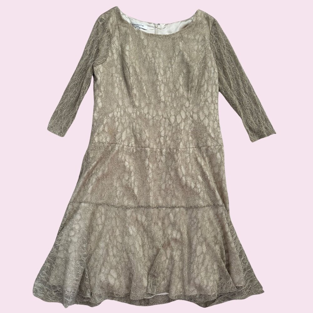 Evan Picone Gold Dress Size 14
